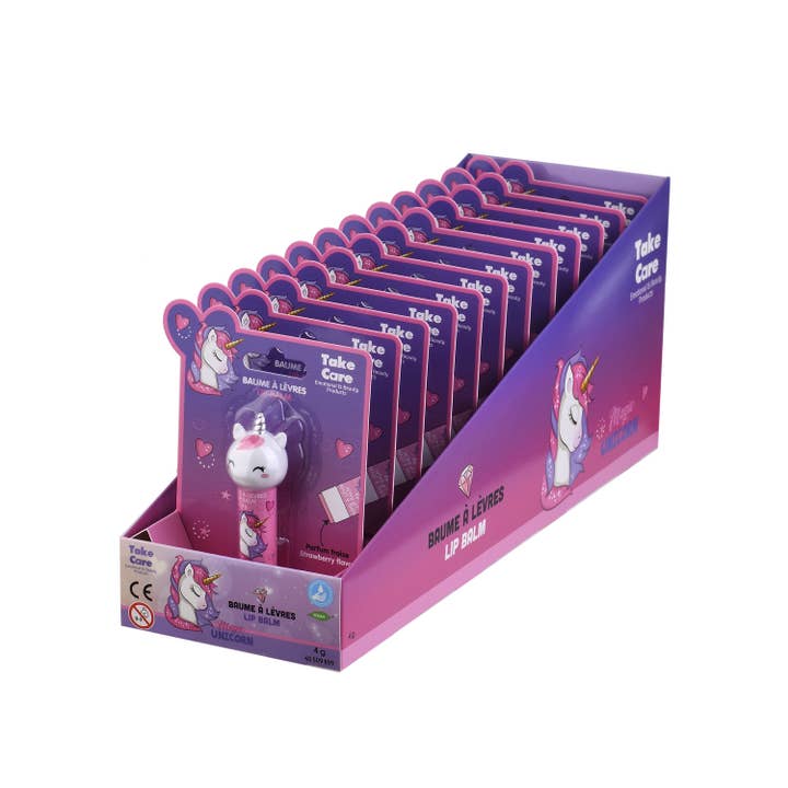 Takecare - Wholesale Lip Balm - 3D Unicorn Lip Balm - Strawberry (4g)4
