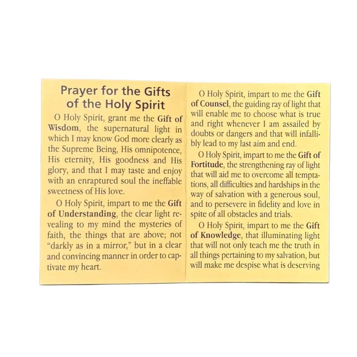 Oremus Mercy - Wholesale Religious card - Prayer Card - Prayer to The Holy Spirit (25/pk)1