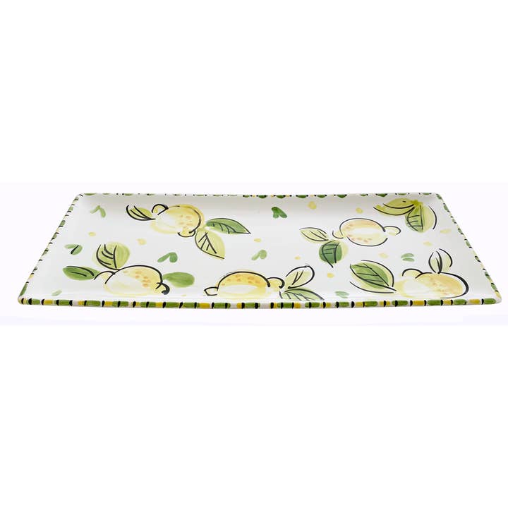 Abbiamo Tutto - Wholesale Serving Tray - 8 piece hand painted Limoncello set - Lemon Retro