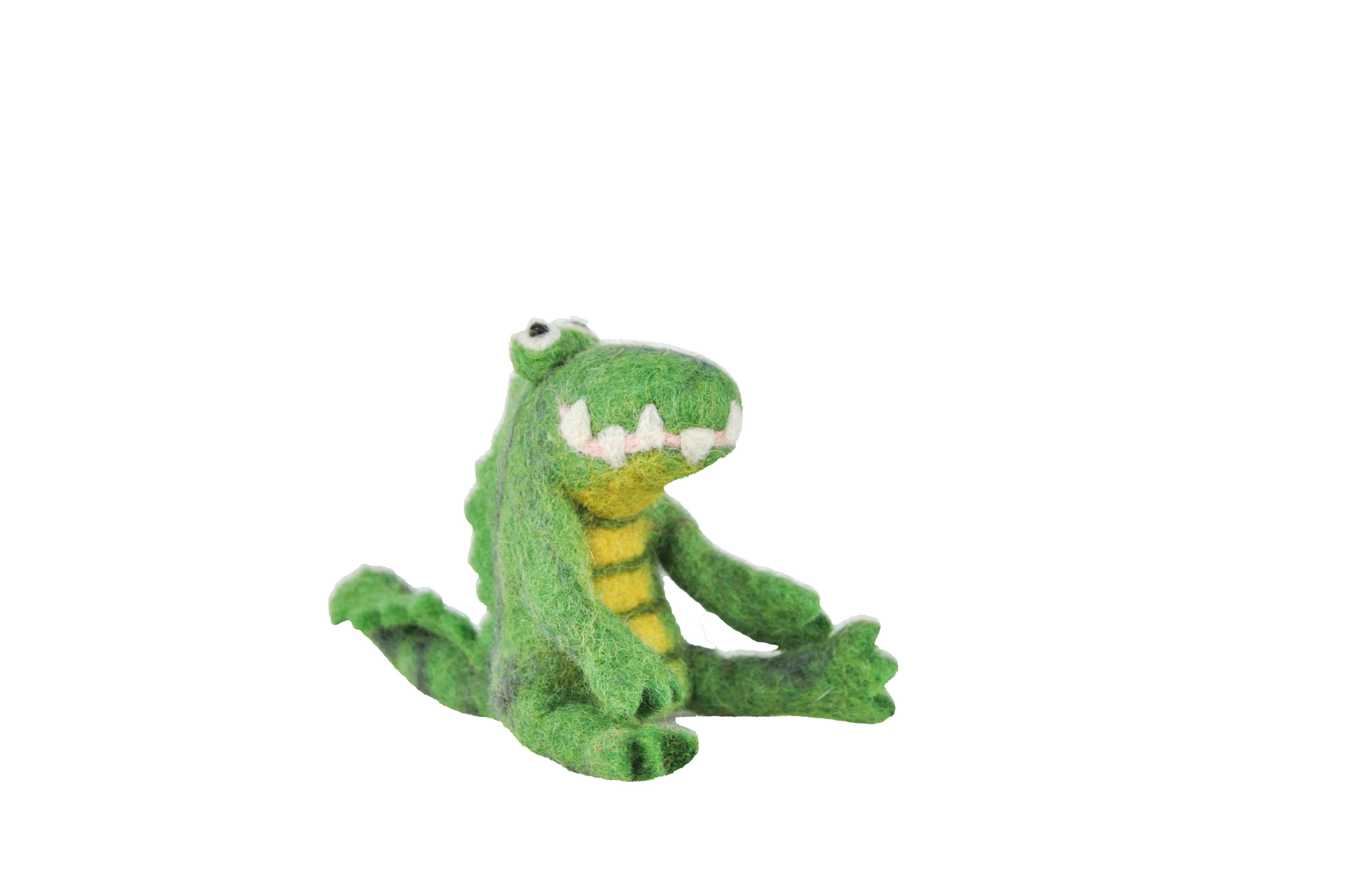 Zumki - Wholesale Finger Puppet - Kids & Baby - Sitting Crocodile Felt Wool Finger Puppet1
