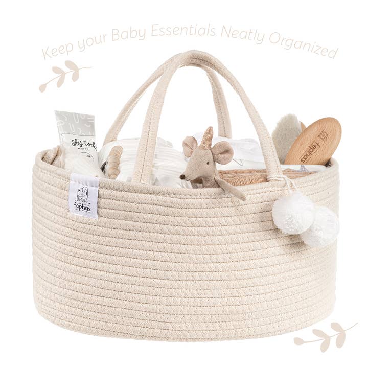 Fephas – wholesale Nappy caddy – Baby – Rope Diaper Caddy/ Beige