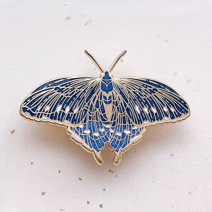 Alum and Ink - Wholesale Lapel Pin/Button - Pipevine Swallowtail Butterfly (Battus philenor) Enamel Pin1