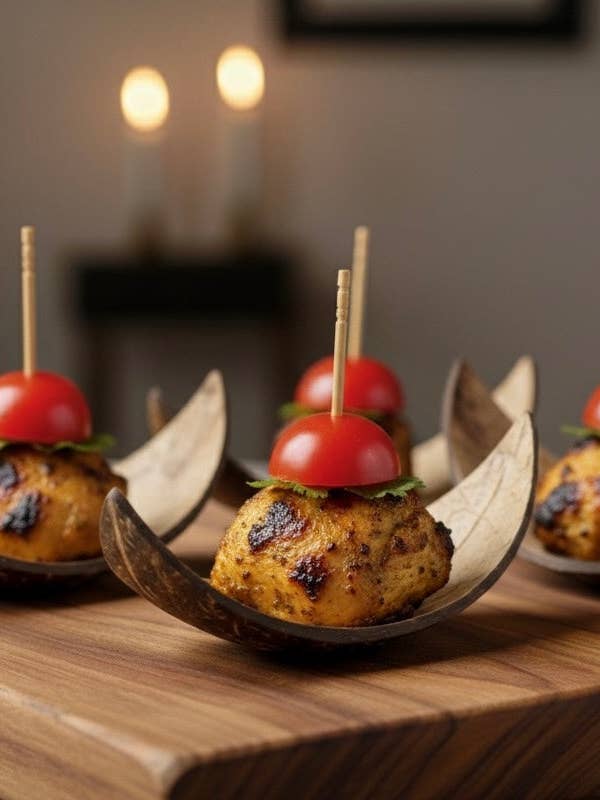 Coconut Shell Serving Boats for wholesale by Salut Adore