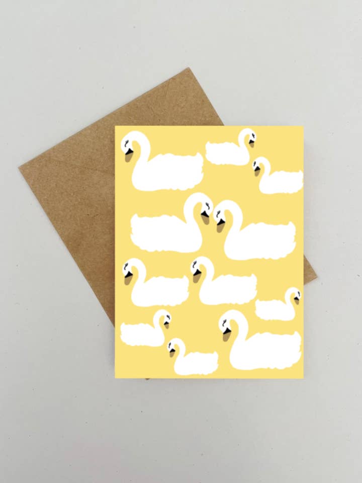 Swan Greeting Card- Warm Colors 3 Card Pack for wholesale by Made by Allie Co.