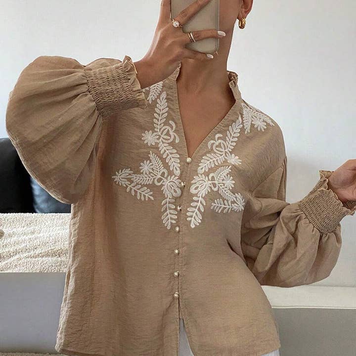 Patterned Button-Down Blouse and other Purchase wholesale patterned shirts. Free returns & net 60 terms on Faire trending on Faire.