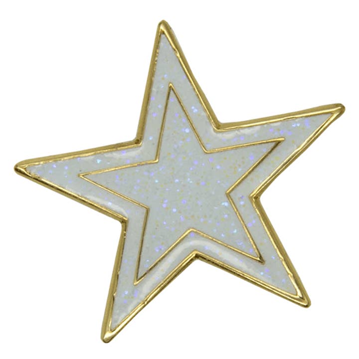 star glitter pin white gold for wholesale by Godert Amsterdam