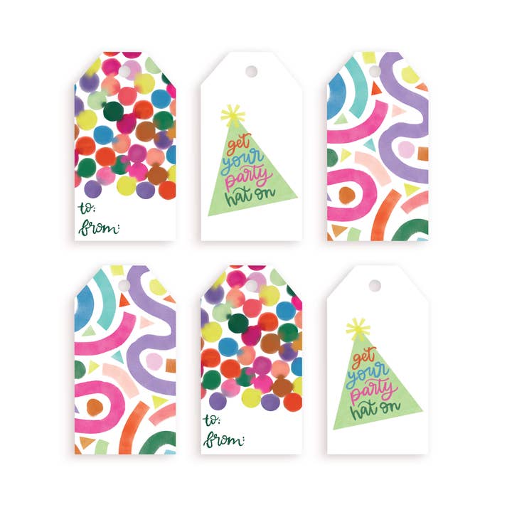 Party Hat Gift Tag Set for wholesale by The Paper Curator
