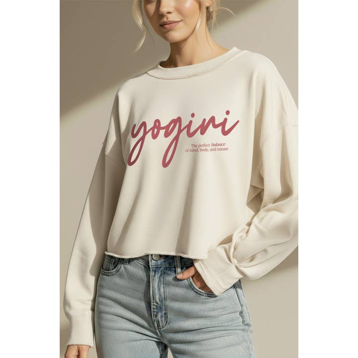 Yogini Wellness Typography Cropped Sweatshirt for wholesale by PINK NABI