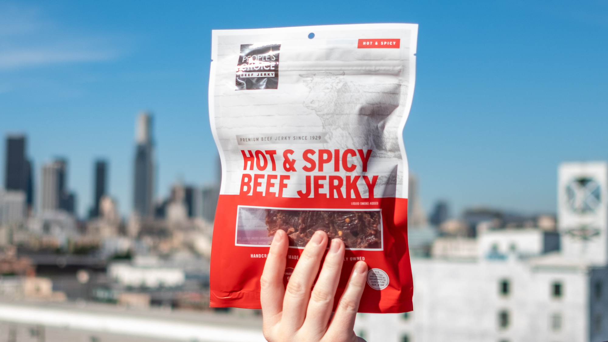 People's Choice Beef Jerky - Wholesale Jerky - Classic - Hot & Spicy Beef Jerky 3.0oz3