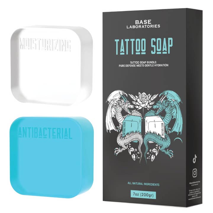 Base Laboratories - Vendita all'ingrosso Saponette - Saponette per Tatuaggi, Antibatteriche e Idratanti - 2 x 3,5 oz