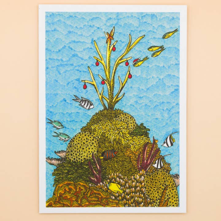 Christmas Coral Greeting Card | Ocean Reef Xmas Card and other Purchase Wholesale crushed coral. Free Returns & Net 60 Terms on Faire trending on Faire.