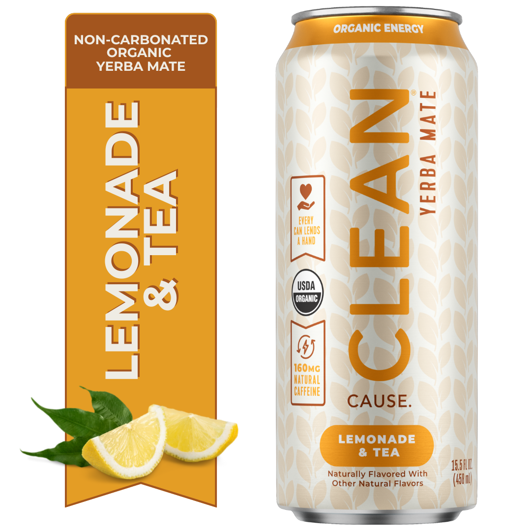 CLEAN Cause - Wholesale Iced Tea - Organic Lemonade & Tea Non-Carbonated Yerba Mate - 12-pack1