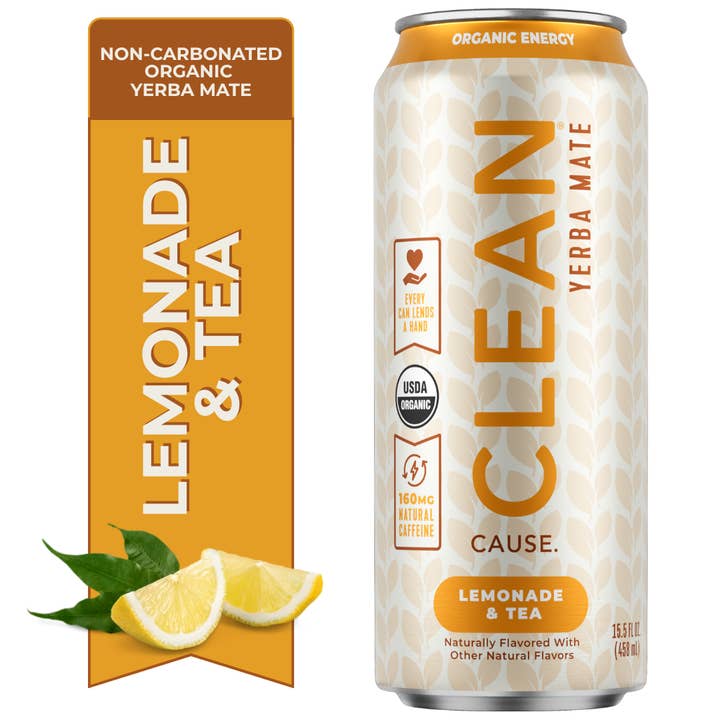 CLEAN Cause - Wholesale Iced Tea - Organic Lemonade & Tea Non-Carbonated Yerba Mate - 12-pack1