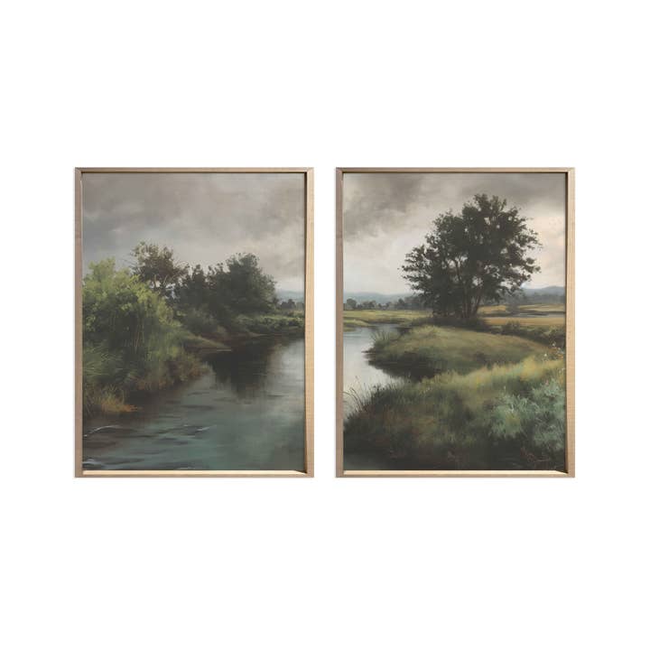 Brayden and Brooks - Wholesale Gallery Wall Set - 24x36 Creekside Diptych 1