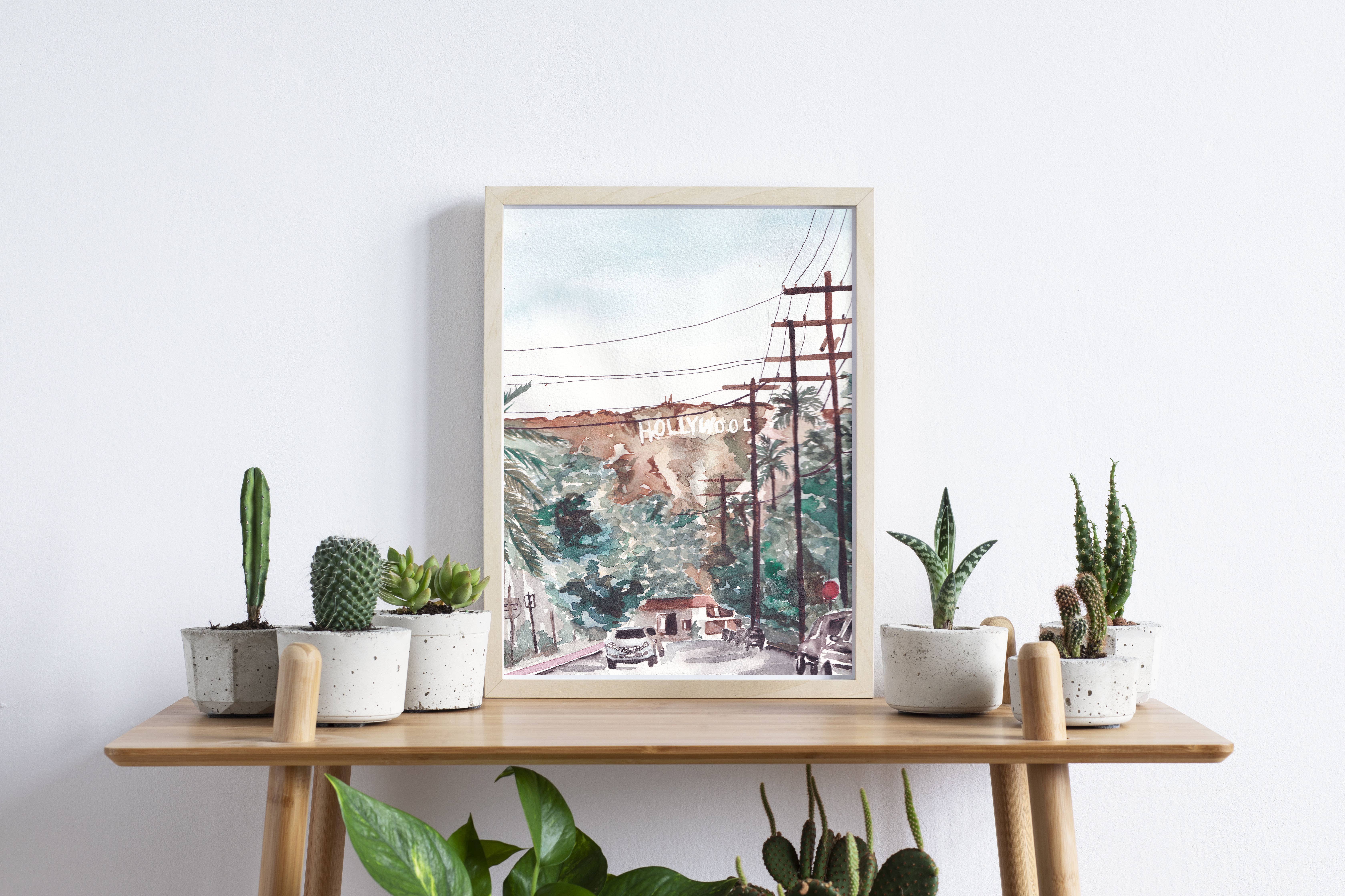 Medjool Studio Art Print Shop - Venta al por mayor Ilustración - Lámina artística de Hollywood Hills, póster de California2