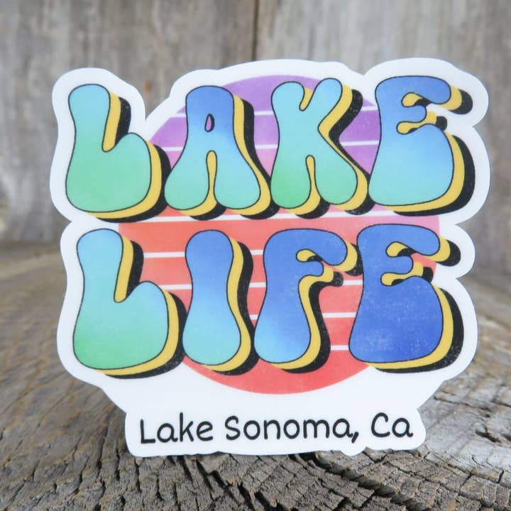 Lake Sonoma California klistermärke Lake Life Vattentät Camping utomhus båtsouvenir för wholesale av Kirk's Krafts
