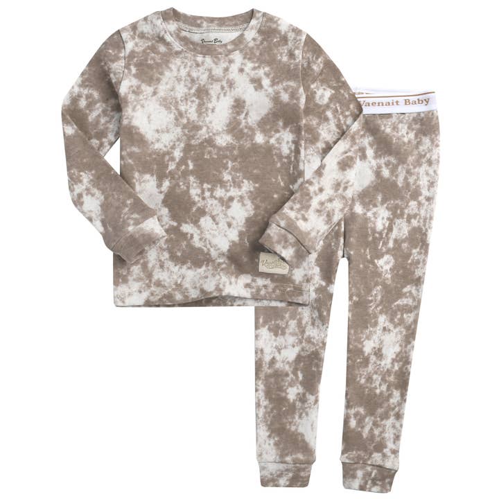 Prism Beige Cotton Long Sleeve PJ's for wholesale by Vaenait Baby
