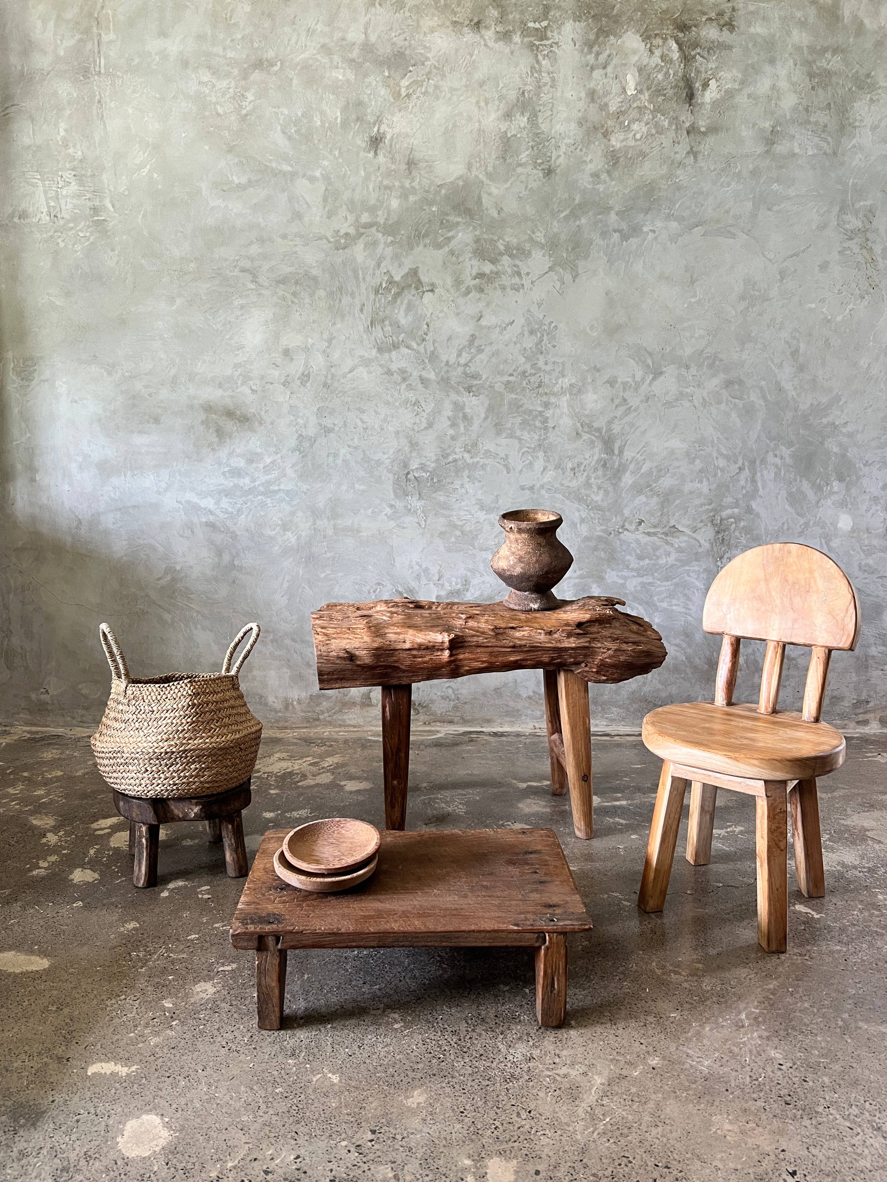 Office Objets - Venta al por mayor Bancos - Banco pequeño de teca asiática rubia con cuatro patas - Sembilan13