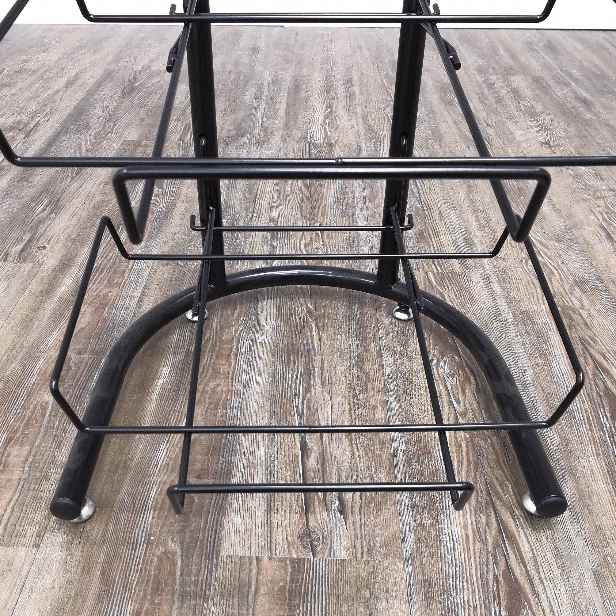 FIXTUREDISPLAYS - Wholesale Retailer Display Stand/Case - 4 Tier Basket Stand, Sign Clips, Wicker - Black 120006-NEW5