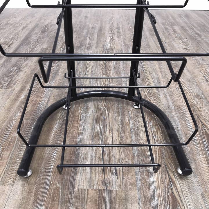 FIXTUREDISPLAYS - Wholesale Retailer Display Stand/Case - 4 Tier Basket Stand, Sign Clips, Wicker - Black 120006-NEW5