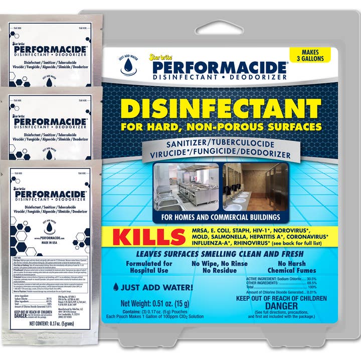 Performacide - Wholesale Antibacterial Cleaner - 102003 - Disinfectant - Deodorizer - Gallon Refill 3 Pack