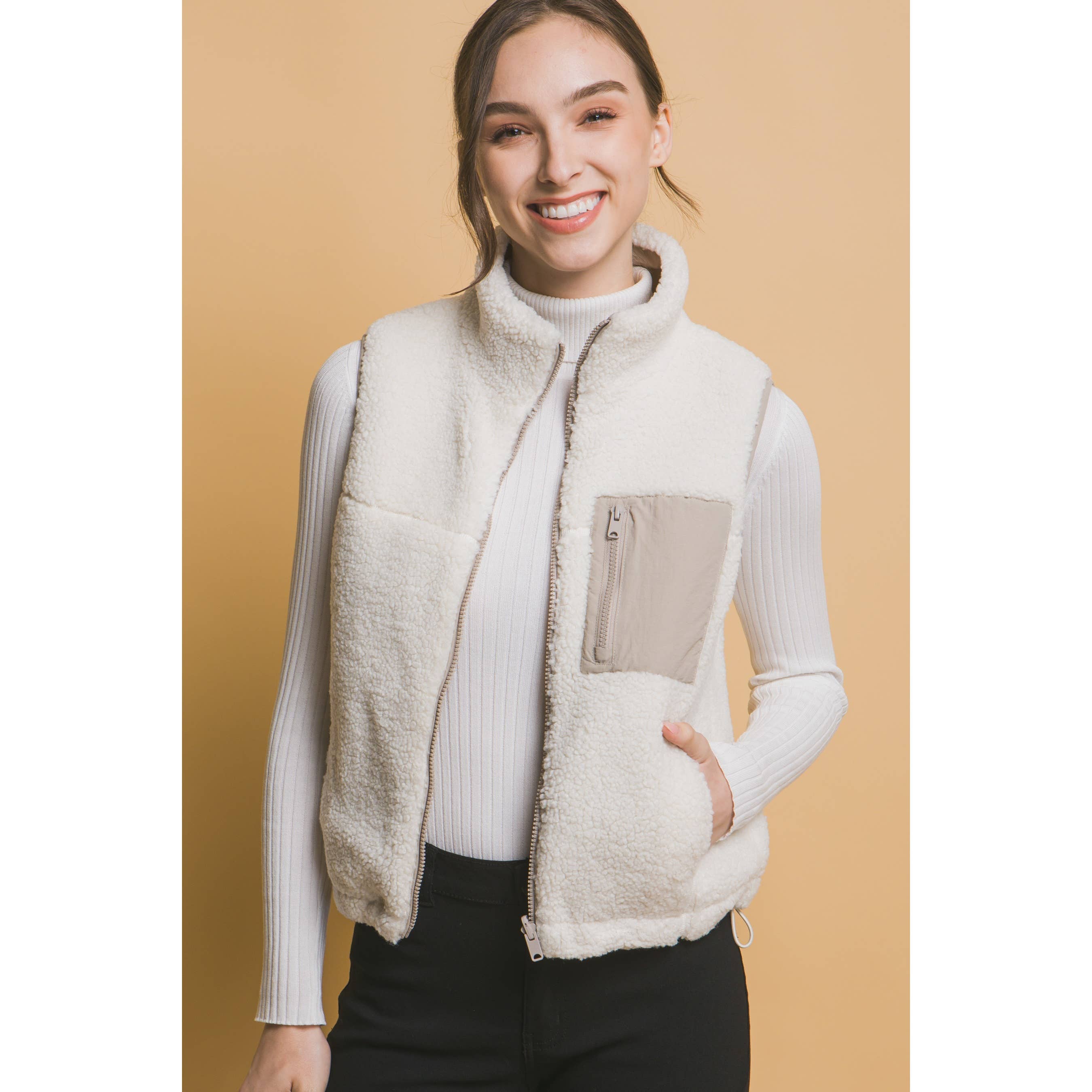 Timeless - Wholesale Outerwear Vest - Women's - Reversible Fleece Vest With Pockets7