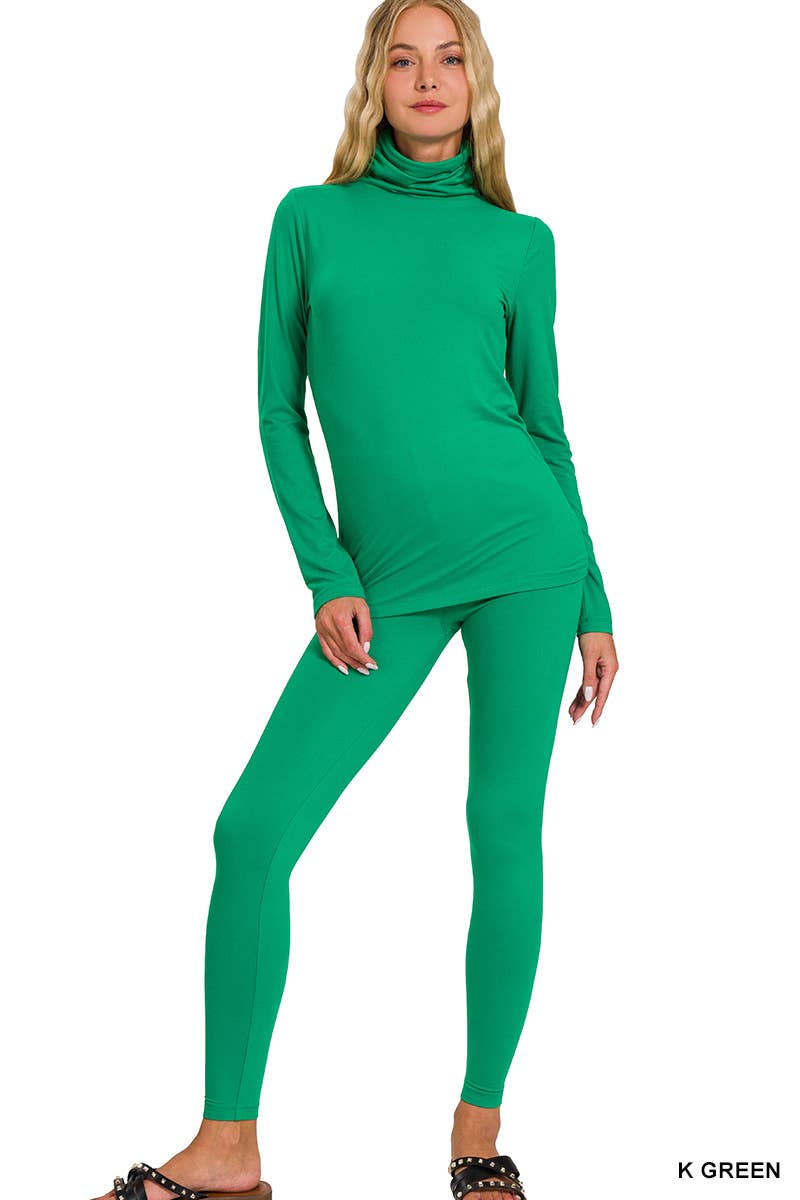 Vanilla Monkey – wholesale Lounge set – Women's – Brushed Dty Microfiber Mock Neck Top Leggings Set9