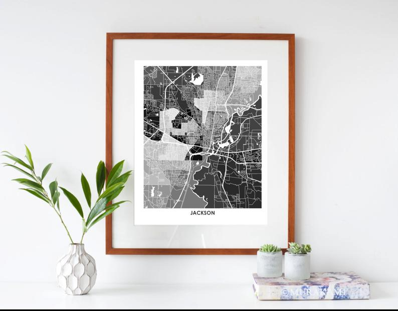 Juanita's Adventures - Wholesale Art Print - Juanitas Adventures Jackson MS Map Print2