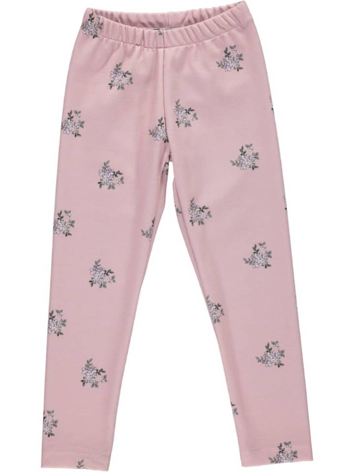 Legging rose avec bouquets de fleurs pour la vente par Piccola Speranza