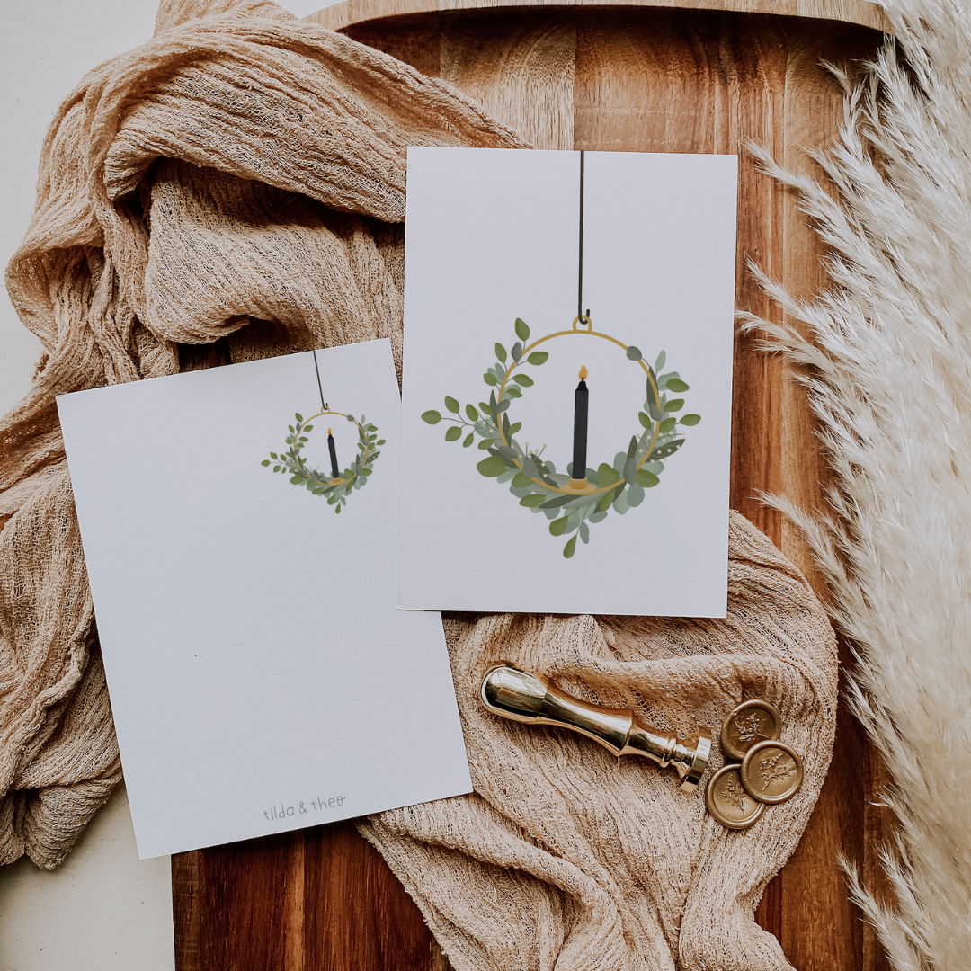 Tilda&Theo - Wholesale Christmas Card - Eucalyptus wreath Christmas card A6 - Christmas Christmas4