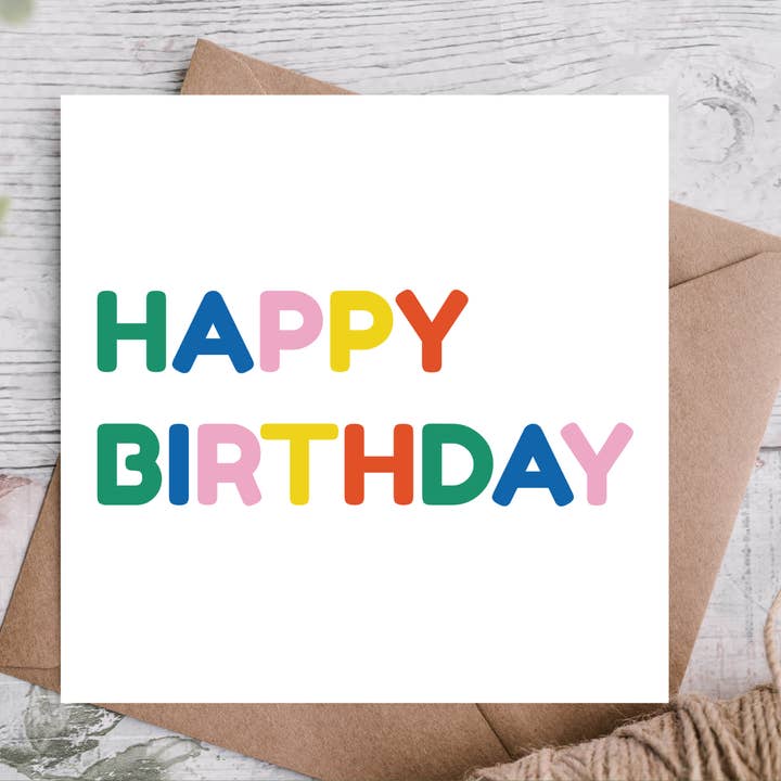 Carte d'anniversaire colorée pour la vente par Highgrove Cards