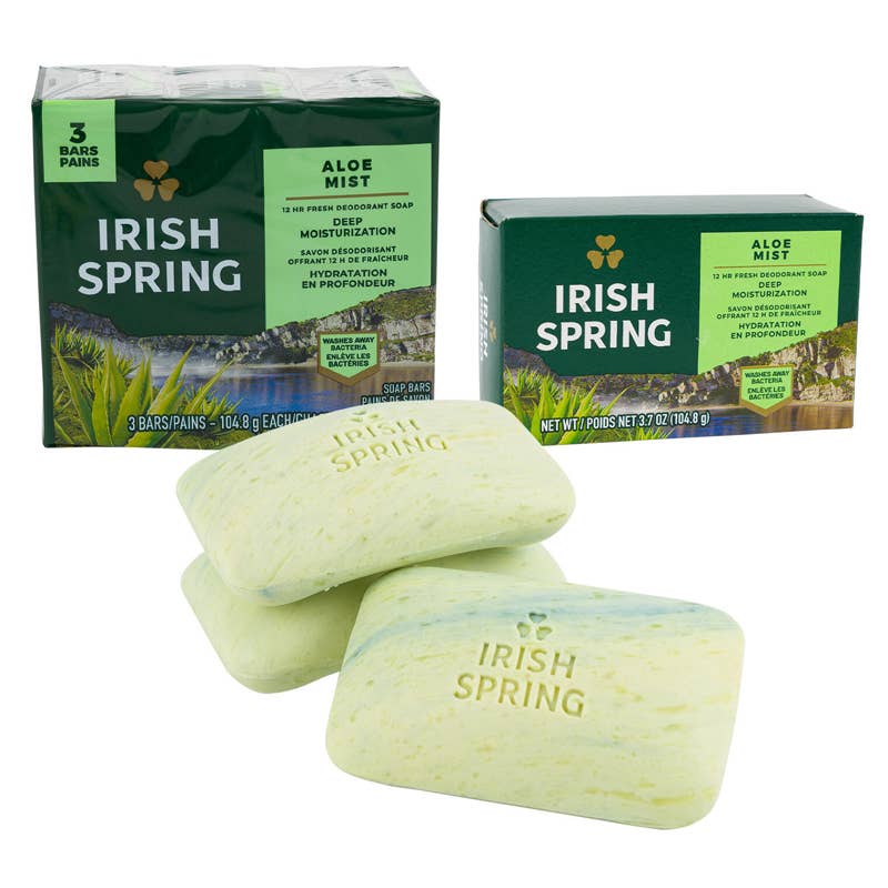 Deluxe Import Trading – wholesale Bar Soap – Irish Spring Aloe Soap- 3.75oz0
