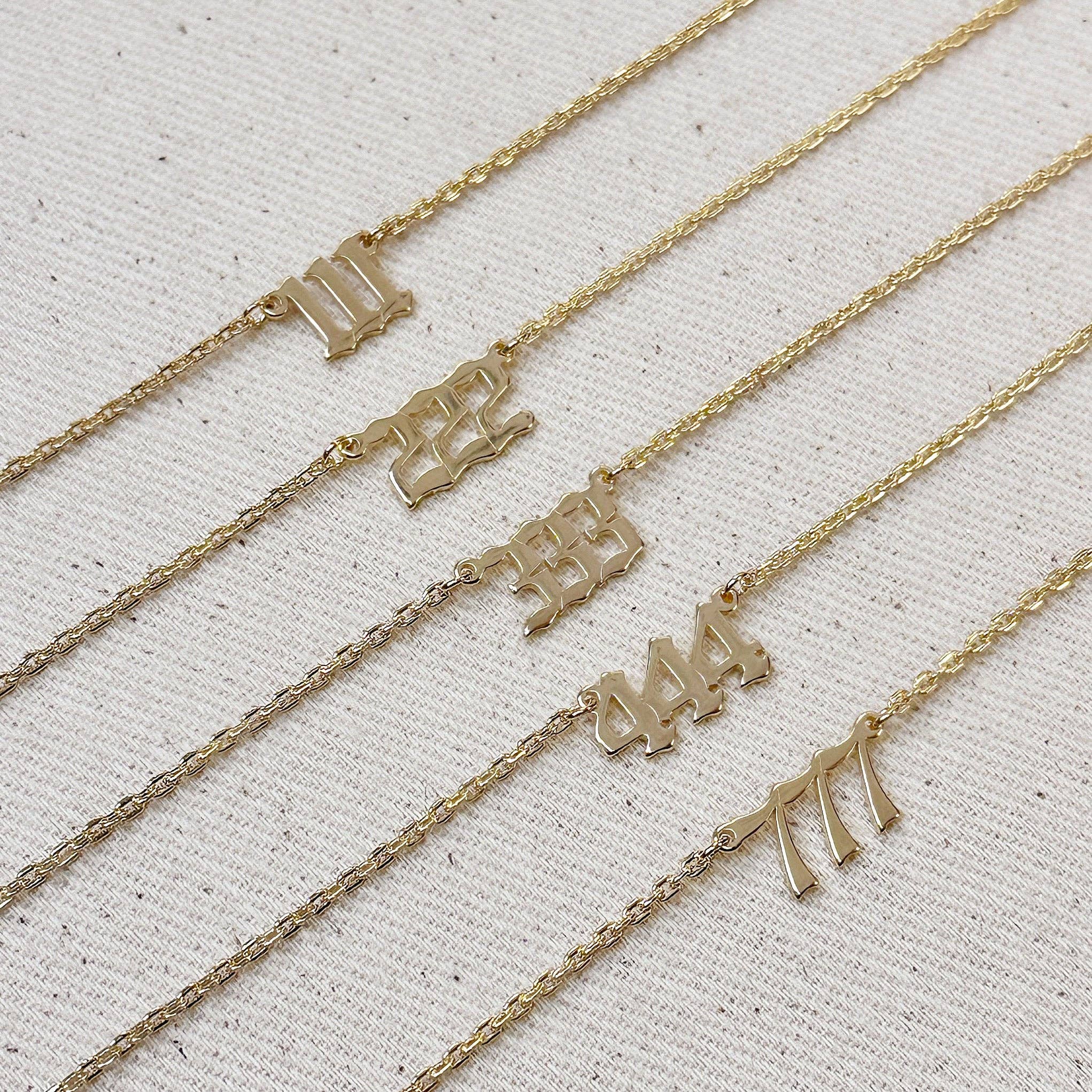 GoldFi - Wholesale Pendant/Charm Necklace - 18k Gold Filled Angel Number Necklace9