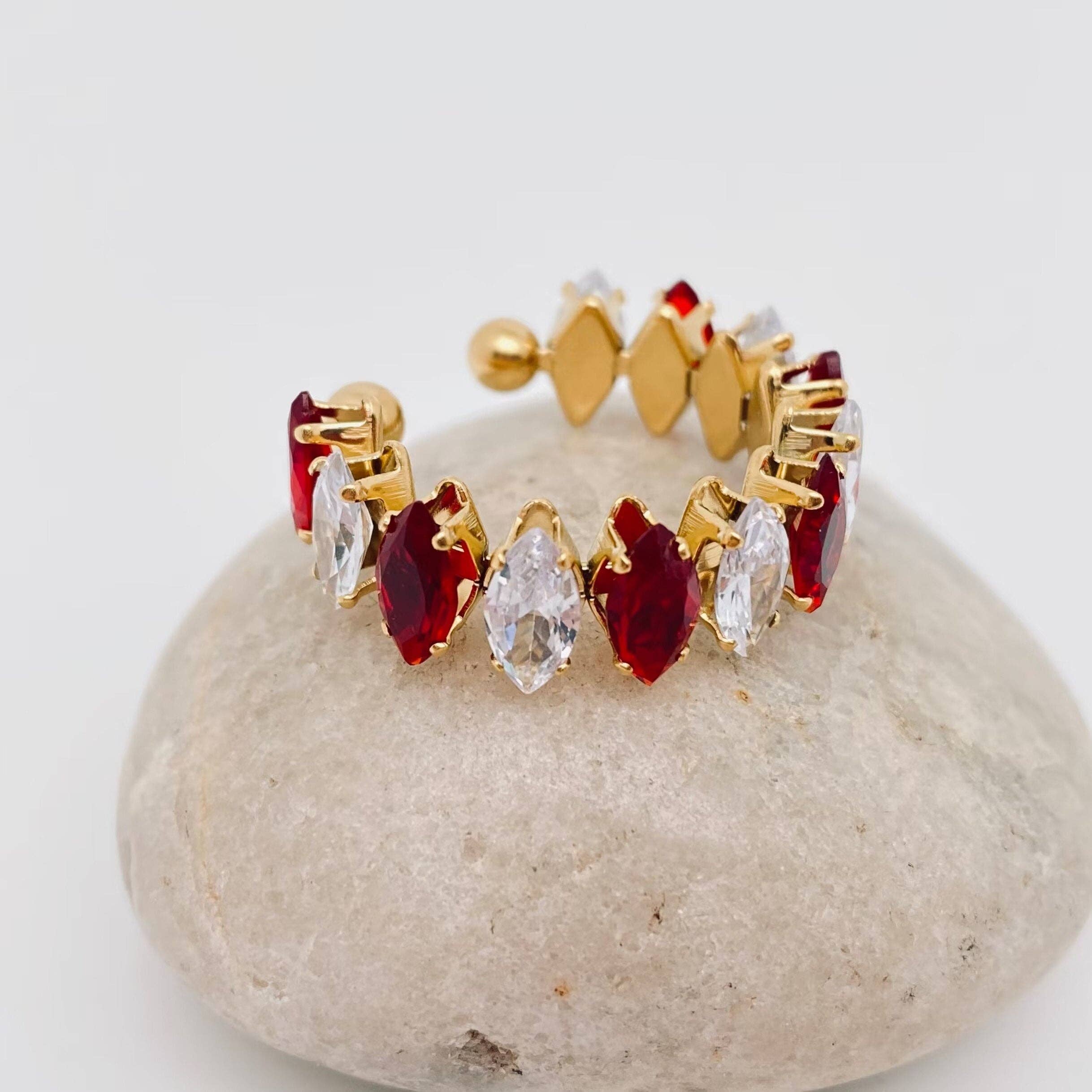 Mio Queena - Wholesale Multi-Stone Ring - Stainless Steel Cubic Zirconia Adjustable Ring13