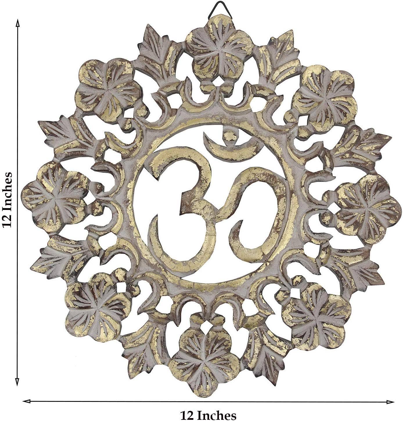 Lungta Imports - Wholesale Wall Accent - Handcrafted Wooden Om Wall Decor Hanging Art (OM Gold)3