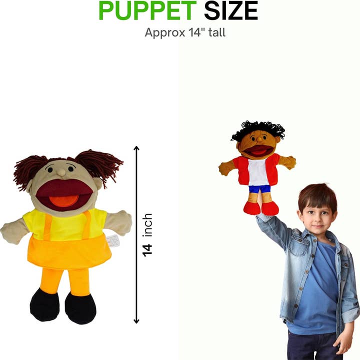 4E's Novelty - Wholesale Puppet - Kids & Baby - 8 Hand Puppets for Kids Toddlers, Bulk Multicultural Puppet2