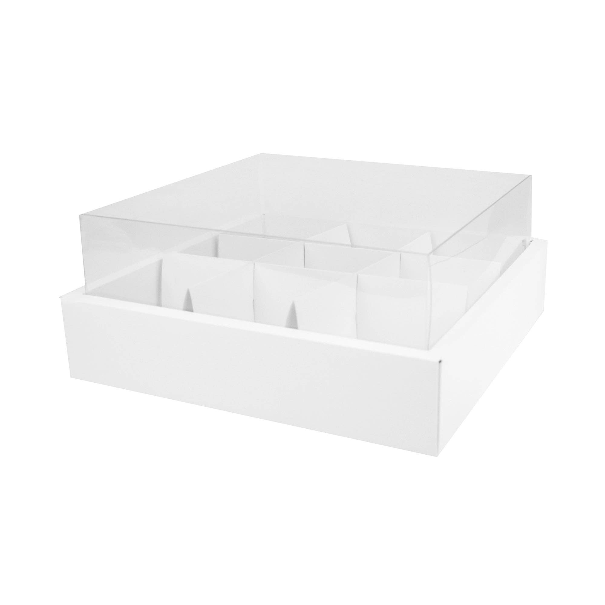 Emartbuy - Wholesale Gift Box - Transparent Lid Pastry Boxes with Removable Compartments Pack of 12 (Holds 9 Cupcakes)3