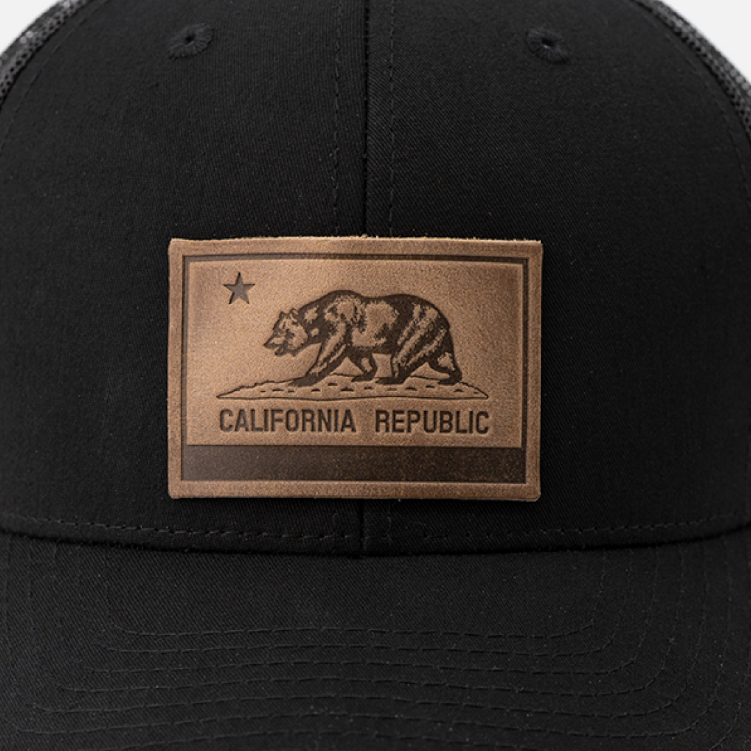 Range Leather Co. - Wholesale Trucker Hat - Unisex - California Flag Hat | Leather Patch Trucker Hat6