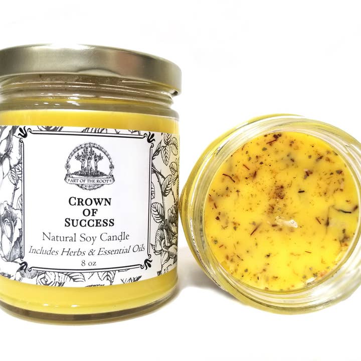 Art of the Root - Wholesale Jar/Filled Candle - Crown of Success Soy Spell Candle0