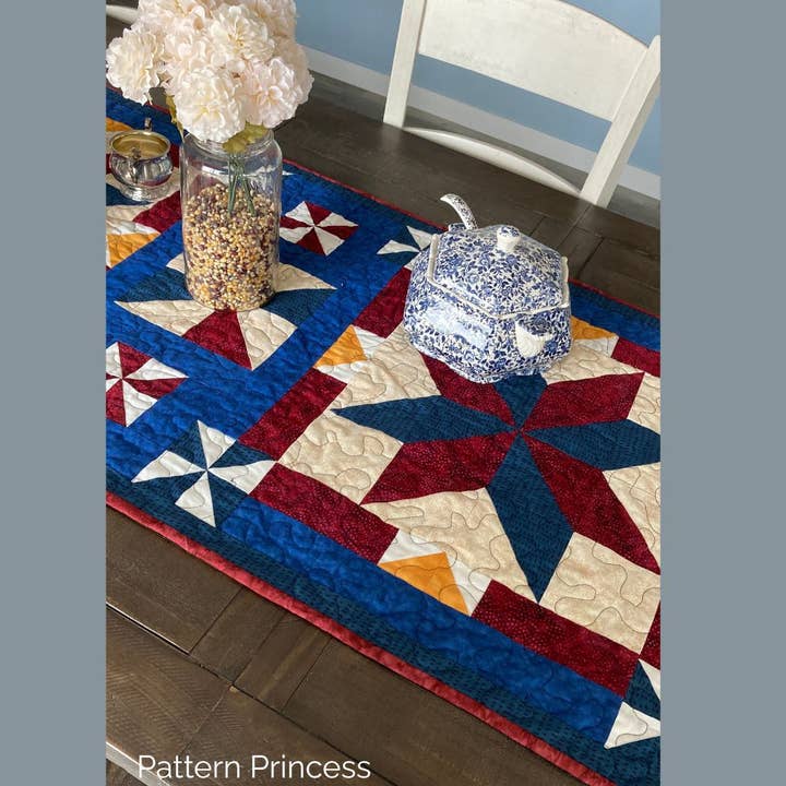 Pattern Princess - Wholesale Table Runner - Americana Star Table Runner Quilt Pattern 1