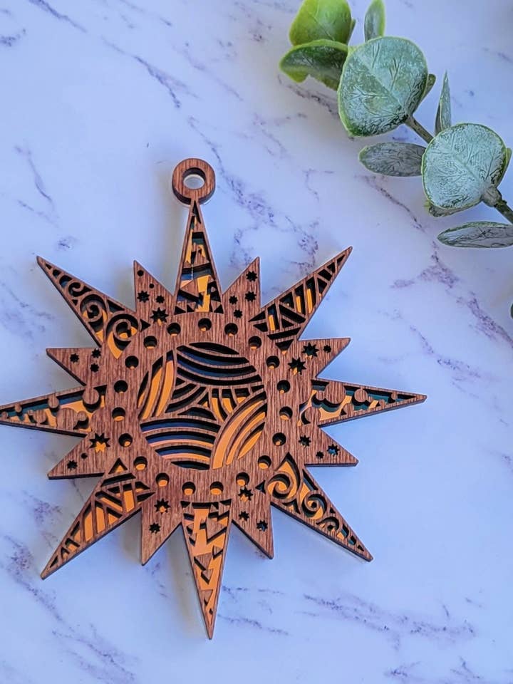 Iridescent Sun Mandala Suncatcher - Acolhador de sol em acrílico de cristal - Witchy Cottagecore Plant Decor - Luz de Janela Sun Catcher por atacado de Shelfish Modern