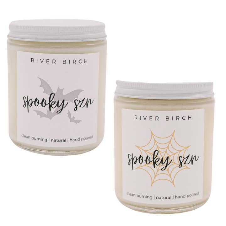 Spooky Szn -Soy Candle - Choose Scent-8.5oz Clear Glass Jar for wholesale by River Birch Candles