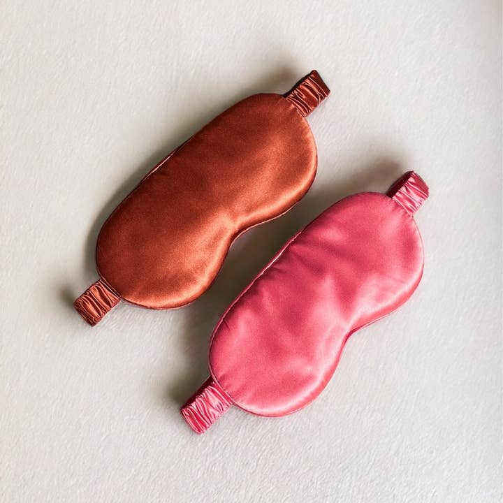 HoneyLux - Wholesale Sleep/Eye Mask - Premium Organic Silk Sleep Mask - Rust