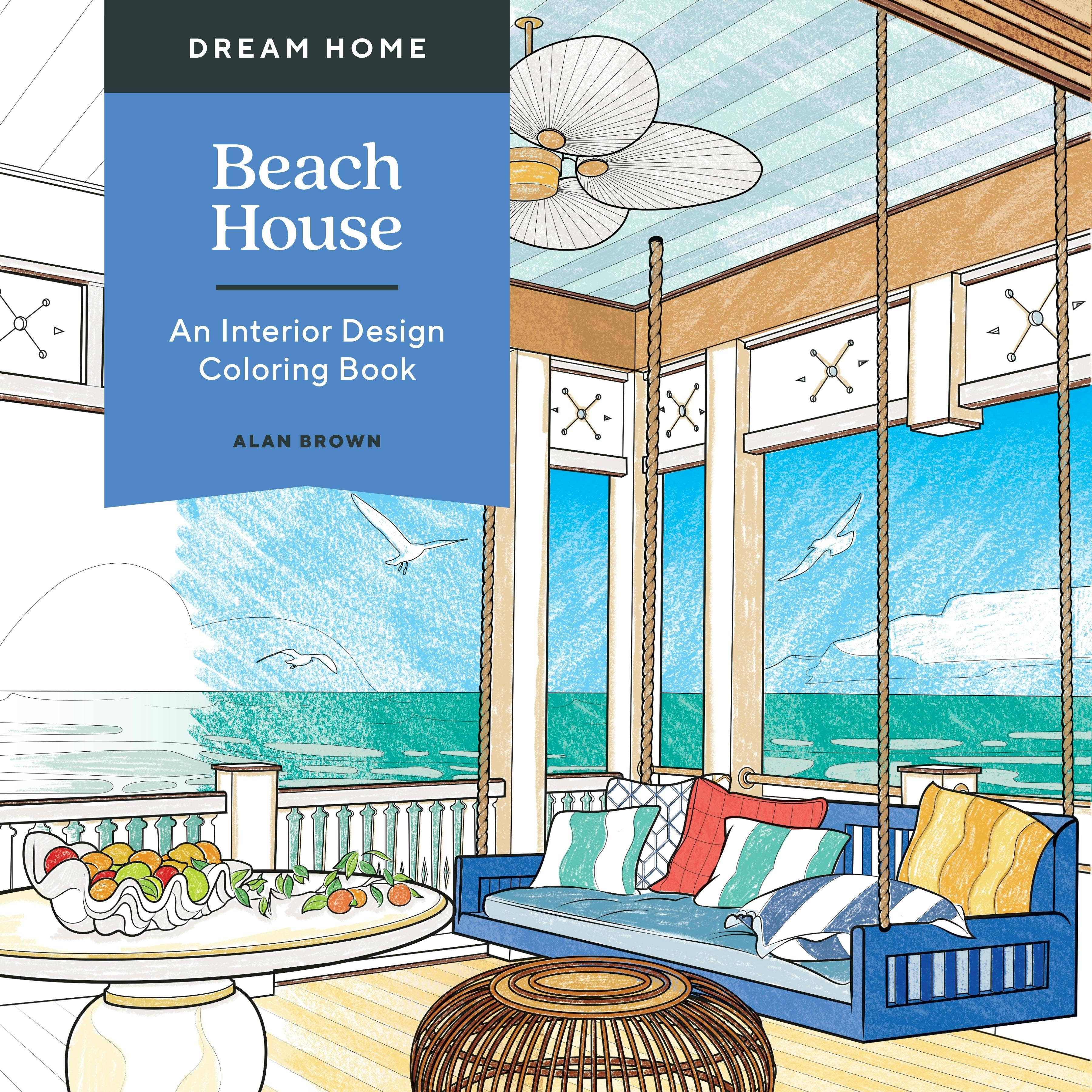 Macmillan Publishers - Wholesale Coloring & Activity Book - Adult - Dream Home: Beach House: An Interior Design Coloring Book0