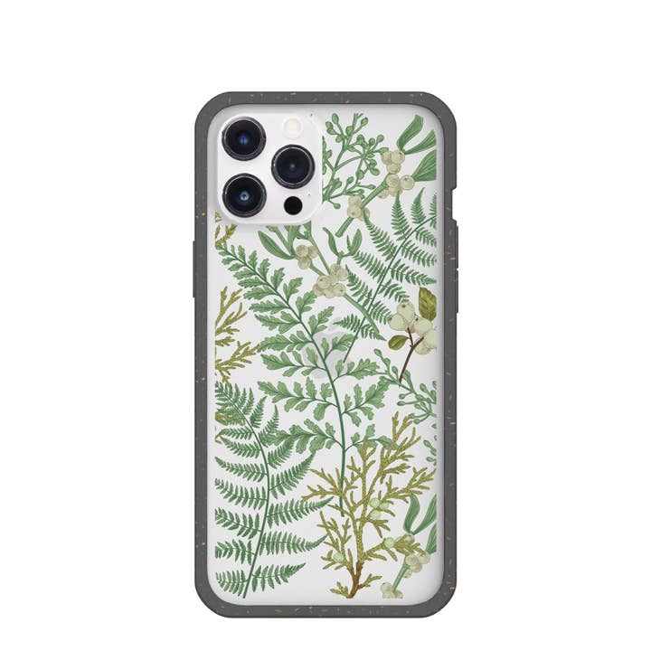 Clear Herbarium iPhone 12 Pro Max Case With Black Ridge for wholesale by Open Mind Developments Corporation