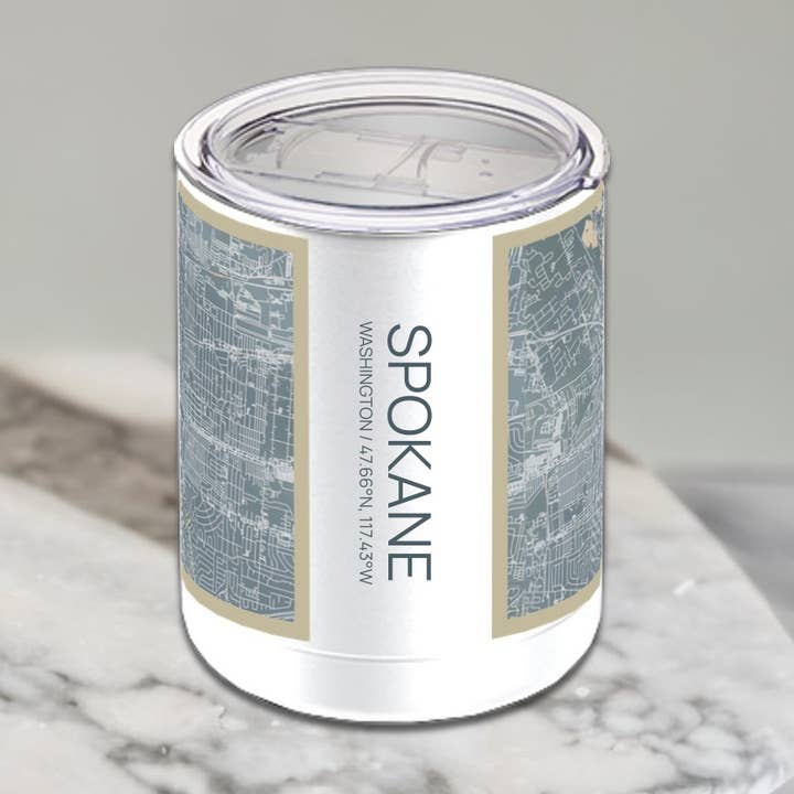 Spokane WA Kort Isoleret Kop i Eftermiddag for engroshandel hos JACE.design