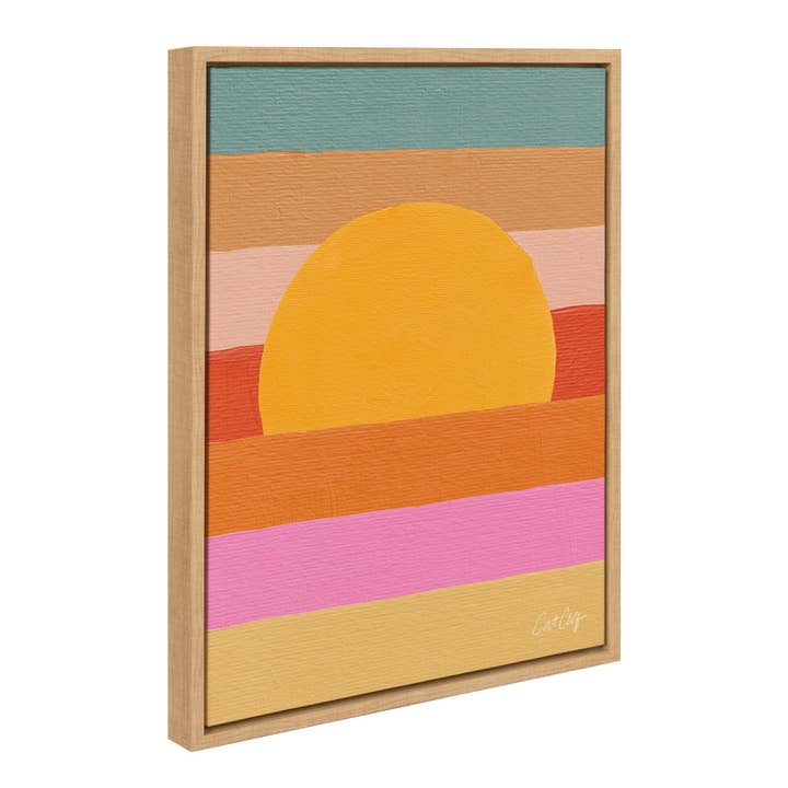 Sylvie Sunset Waves Framed Canvas by Cat Coquillette for wholesale by Kate and Laurel