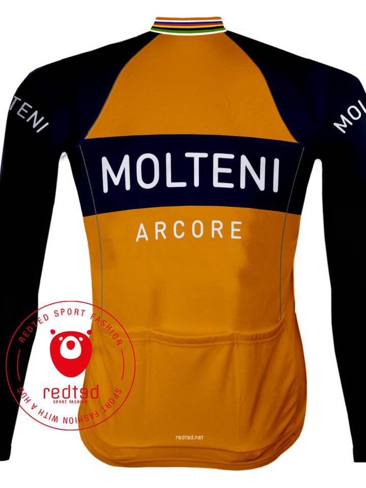 REDTED – wholesale Athletic jacket – Men′s – Retro Winter Cycling Jacket Molteni (FLEECE) - Orange REDTED1