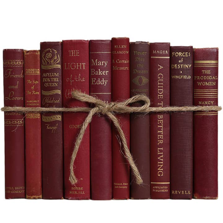 Decorative Book Bundle - Vintage Bordeaux for wholesale by Booth & Williams