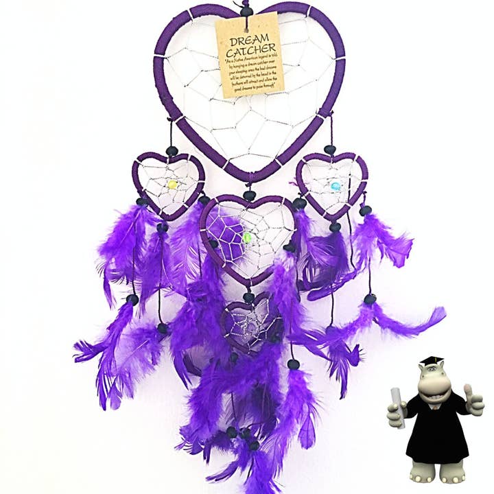 PURPLE HEART SHAPED DREAM CATCHER for wholesale by The Perfect Gift Shop UK Limited